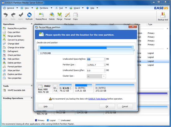 resize partition